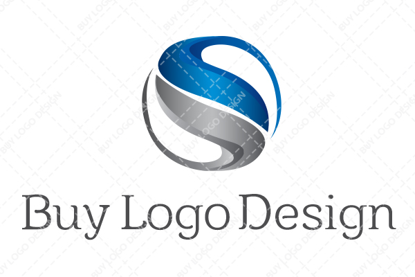 Combination of Semi-circle with Curves Forming the Alphabet S Logo